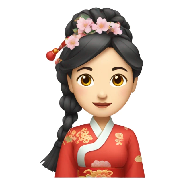 Chinese lady wear Chinese traditional clothes sticker