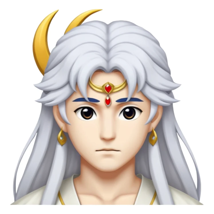 Sesshomaru with crescent moon on forehead sticker