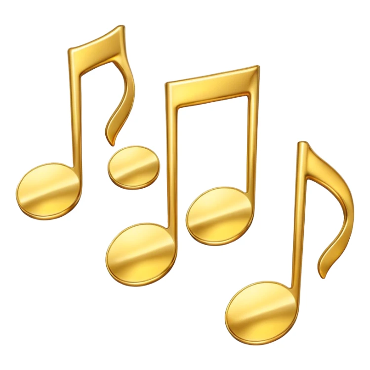 drei musiknoten in goldfarben sticker