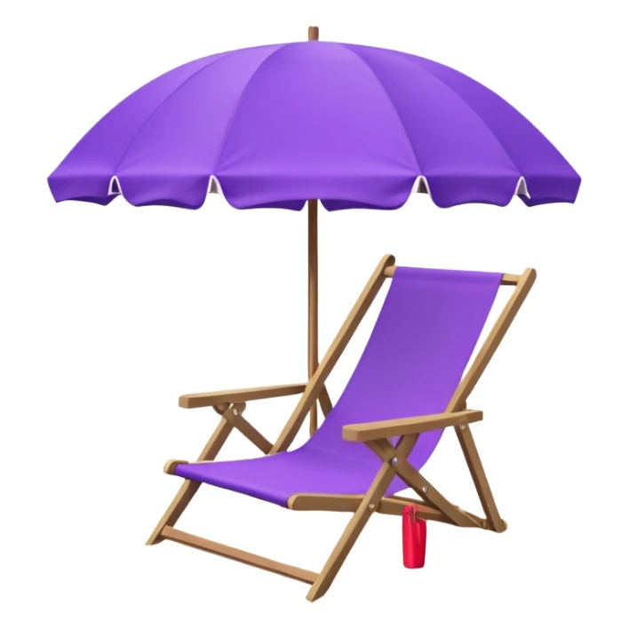 beach chair with purple umbrella sticker