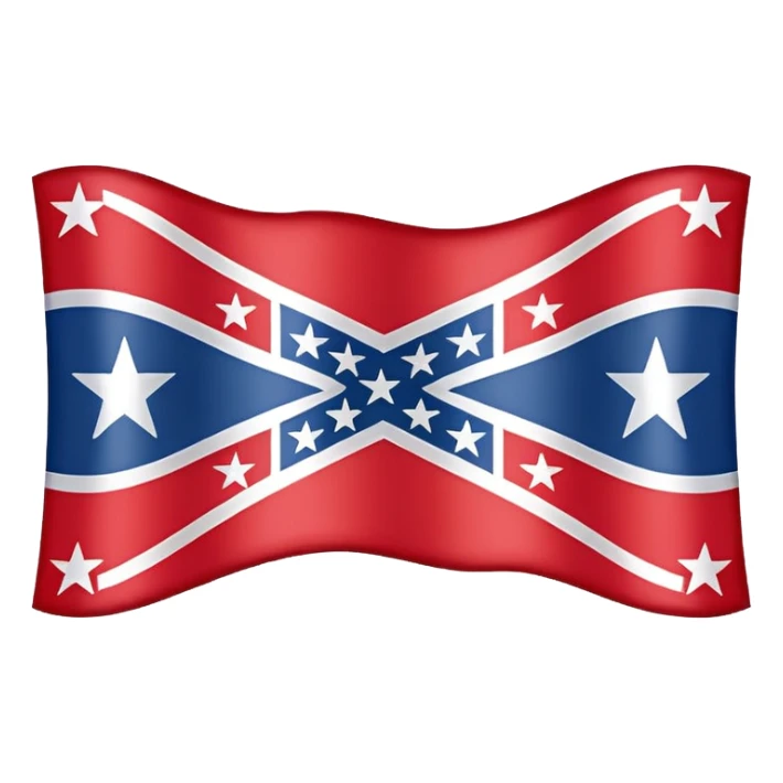 confederate flag emoji that has 13 stars in a x pattern sticker