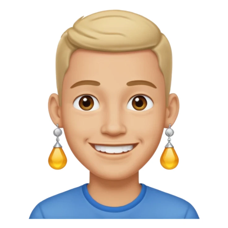 smiling male portrait with earrings sticker