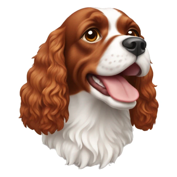 Red and white french britanny spaniel dog sticker
