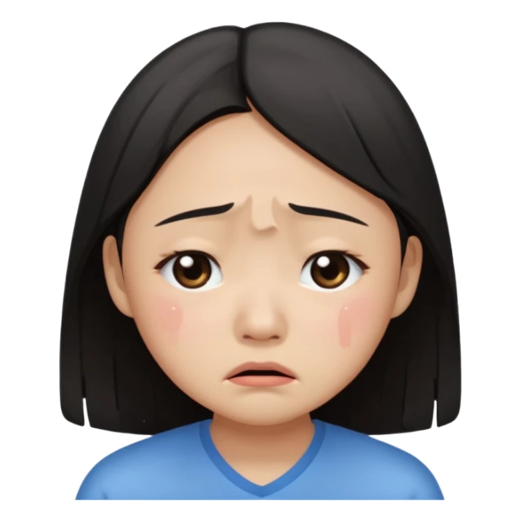 Crying asian girl with clean vibe sticker