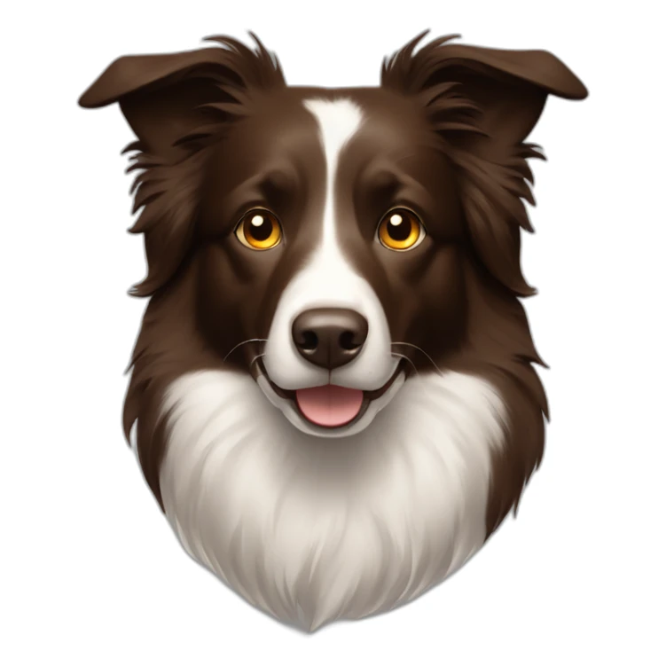 Dark brown border collie no white fur and lighter brown around eyes sticker