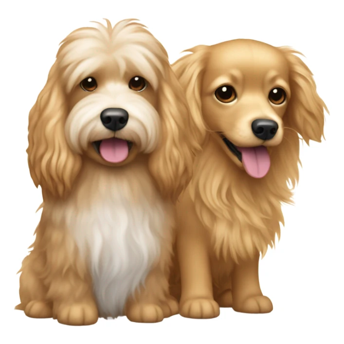 Two golden doodles and long haired chihuahua sticker