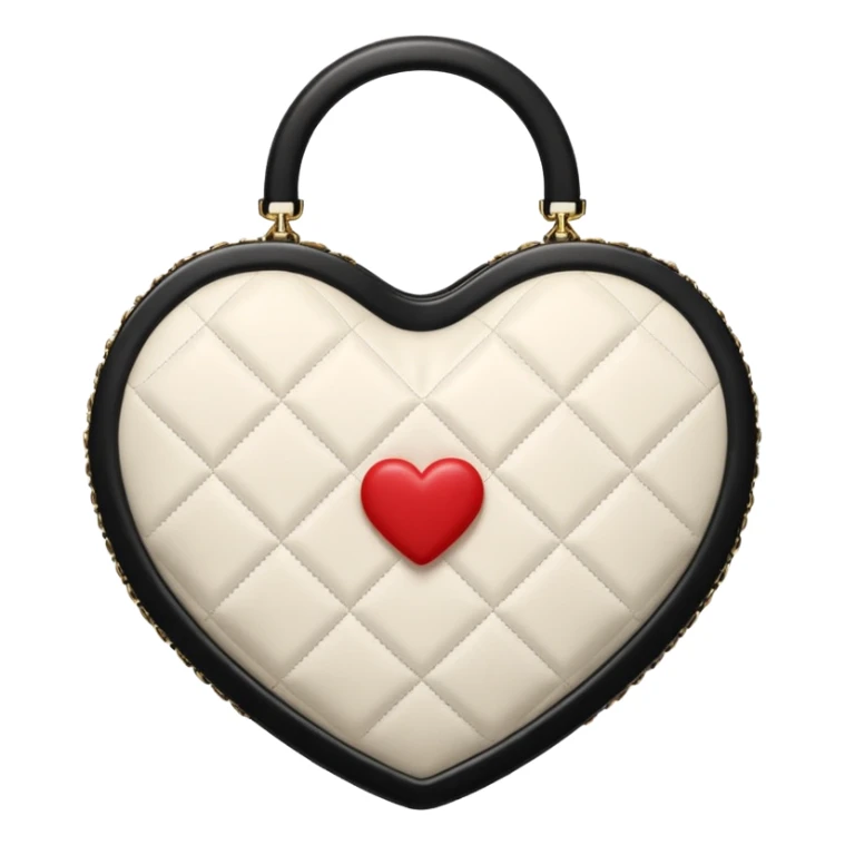 chanel heart shape bag white color bag sticker