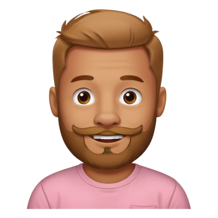 mischevious devil guy thats not scary, just a t-shirt with a beard and a pig nose sticker