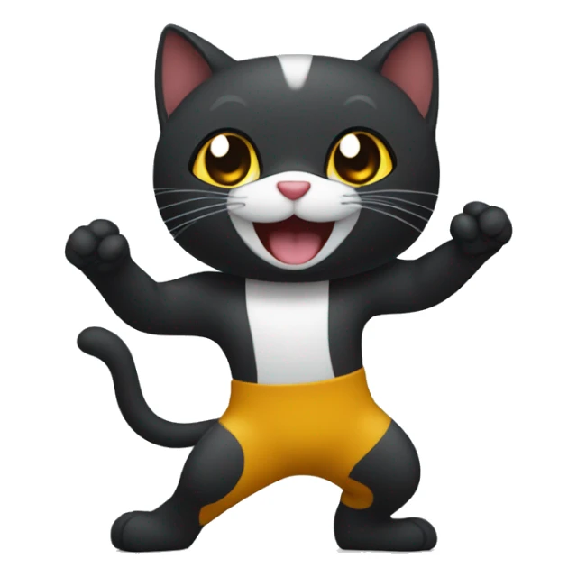 GATO NEGRO BAILANDO CON GATA CAREY sticker