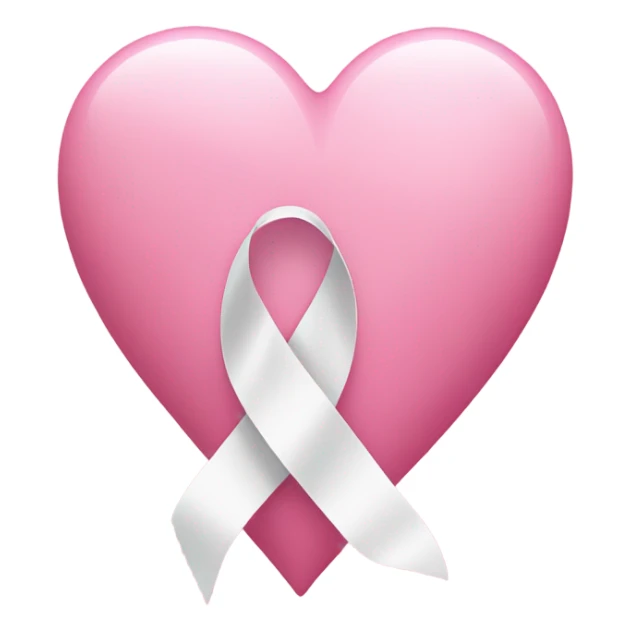 pink heart with white ribbon on it sticker