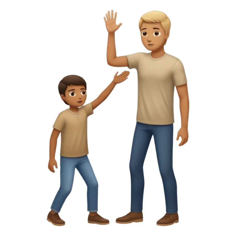 Short person hitting tall person  sticker