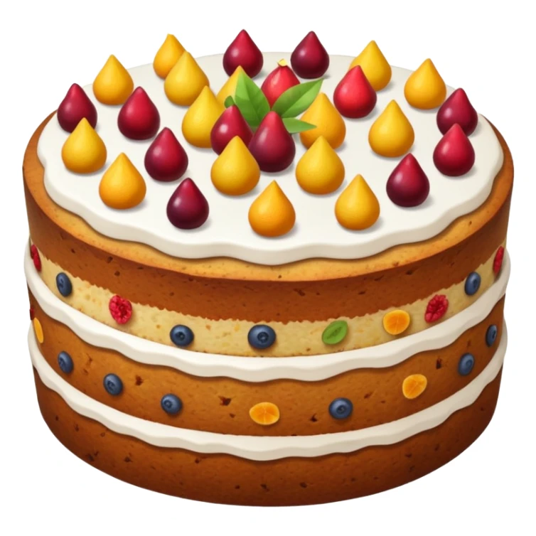 whole fruit cake with no frosting, simple, clear sticker