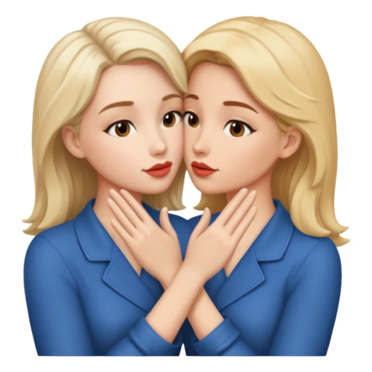 two women kissing hands wrapped around each other sticker