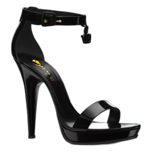 YSL TRIBUTE heel SANDAL black PATENT LEATHER sticker