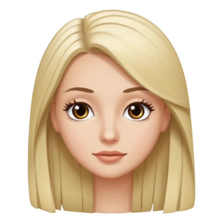 Chica blanca, cabello lacio y pestañas largas sticker