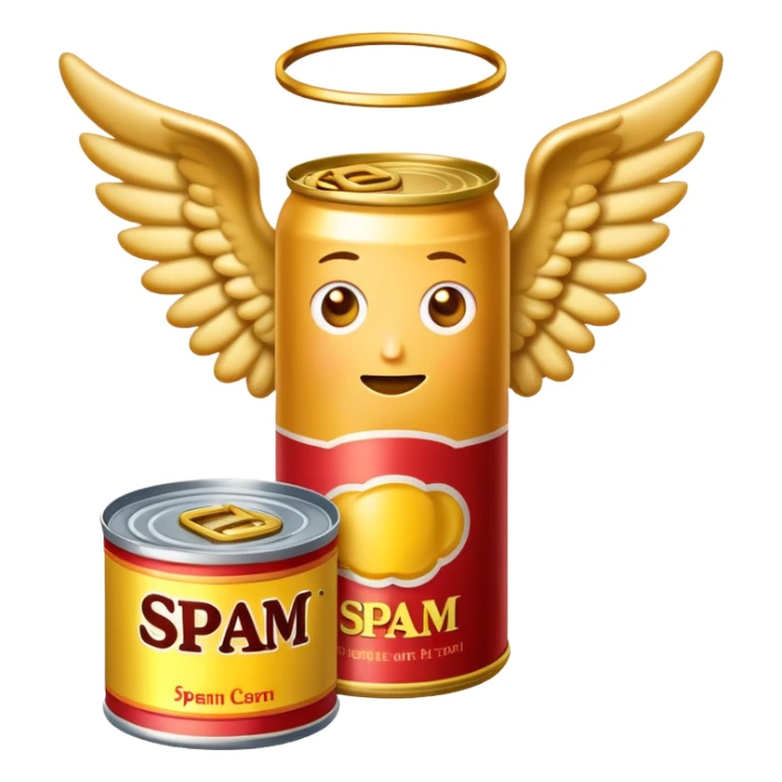 angel emoji made of spam sticker