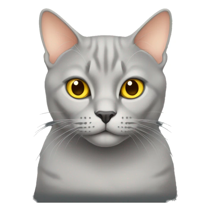 British cat color gray peach with yellow eyes sticker