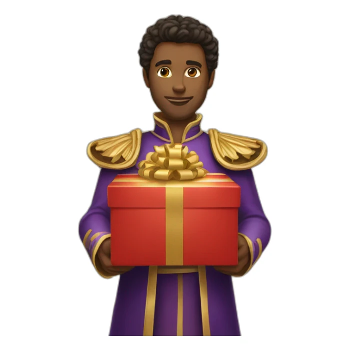 Prince Volodymir giving a gift sticker