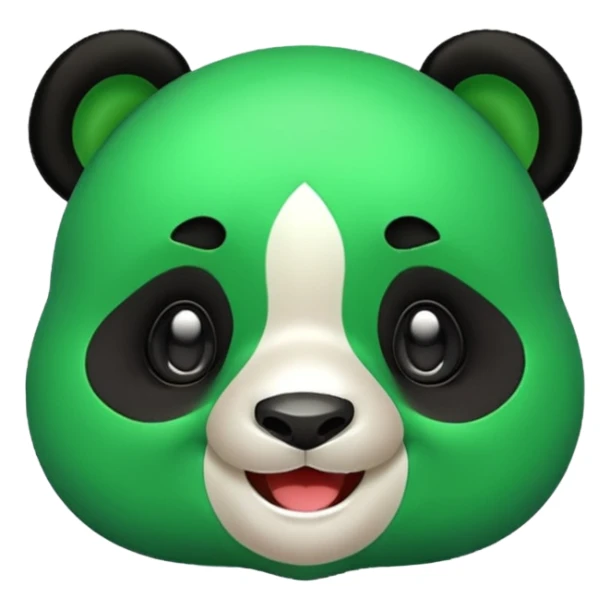 make a cute green panda emoji sticker