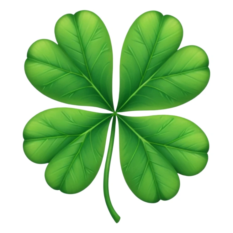 Hyperrealistic, isolated, high detail, four leaf clover. No emoji icons, no emoji symbols. sticker