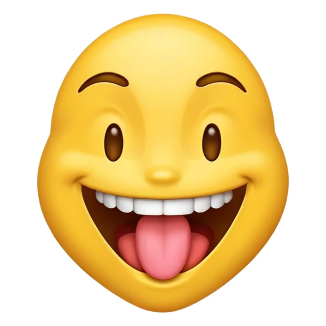 Emoji laughing with tongue wagging side to side sticker