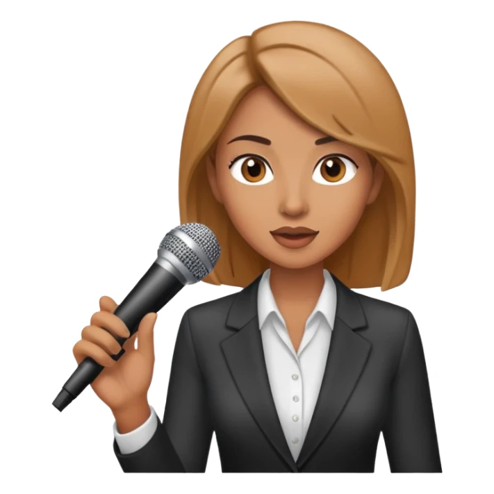 female entrepreneur speaking at a microphone sticker