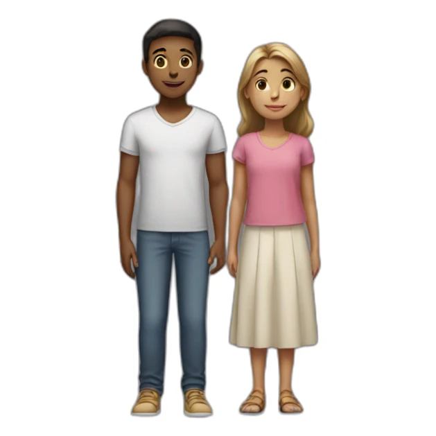 12 years old boy and girl standing next to each other sticker