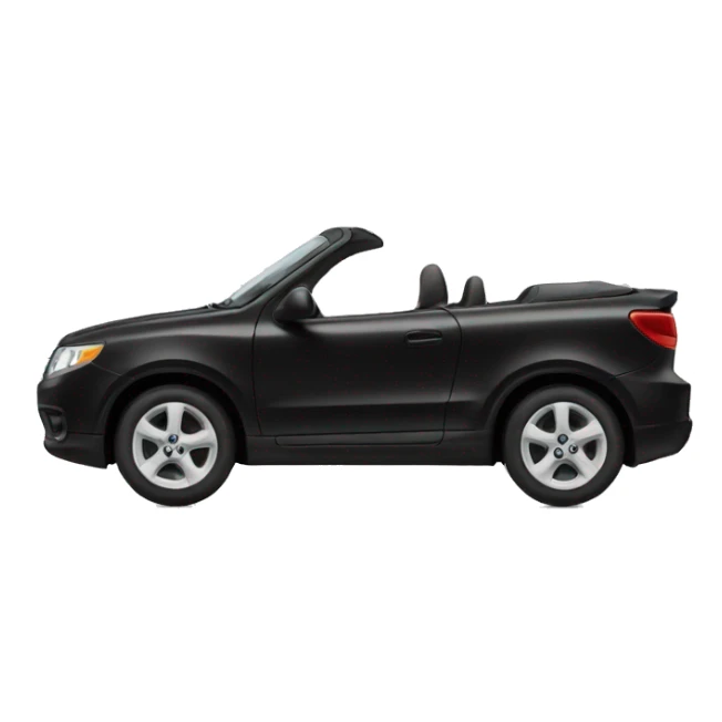 Black and white car with black nose sticker