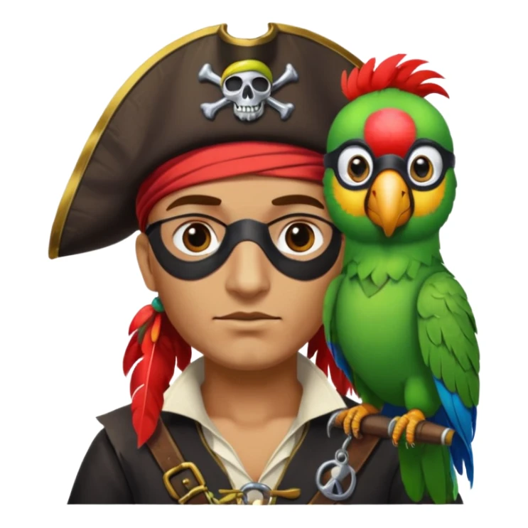 pirate and parrot sticker