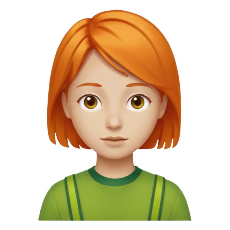 orange hair green outfit sticker