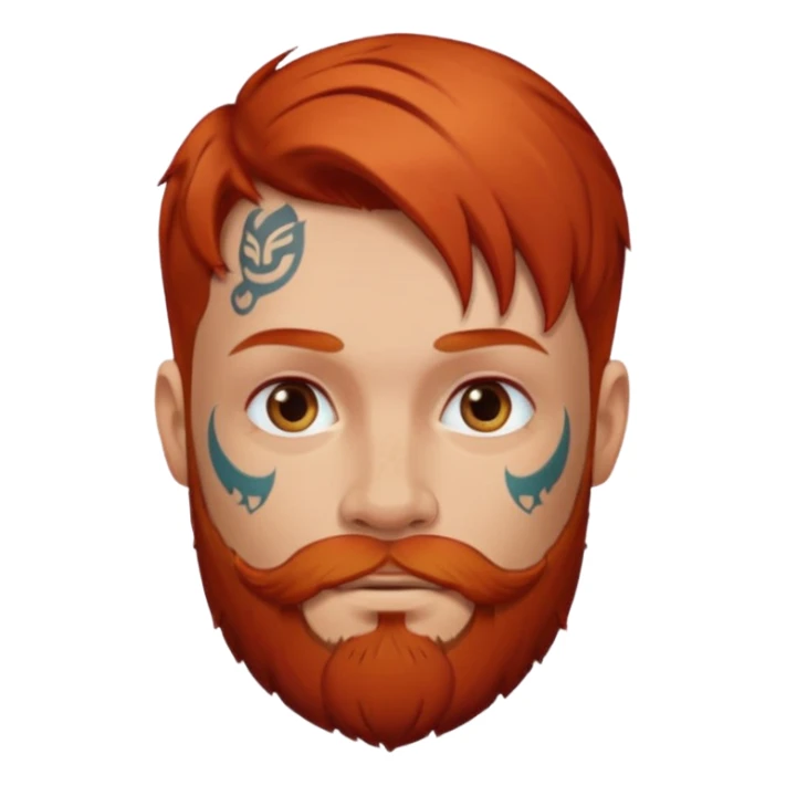 Hombre, pelirrojo, tatuado sticker