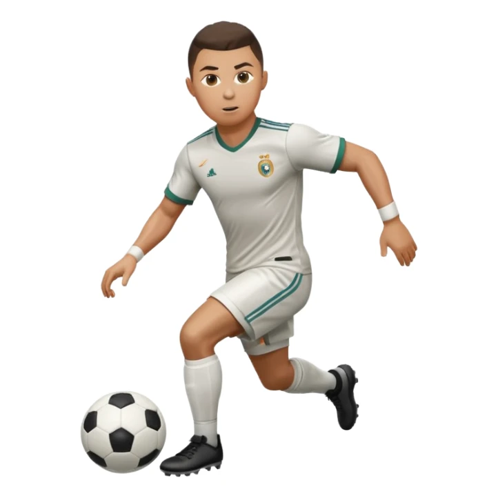 Ronaldo dribbling with a football sticker