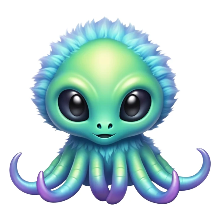 A gooey alien creature with fur on its claws sticker