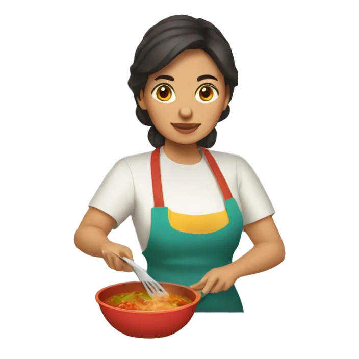 Mexican woman cooking birria sticker