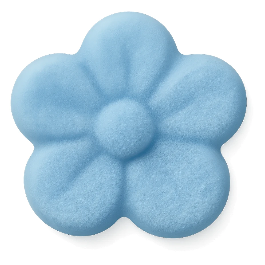 Change the candy color to blue, keep it flower-shaped, centered, transparent background, no other elements. The style should be consistent with the original image's look. sticker
