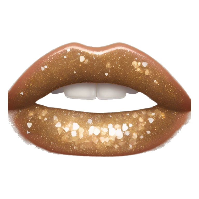 Light brown  ombre lip gloss with a lot of glitter sticker