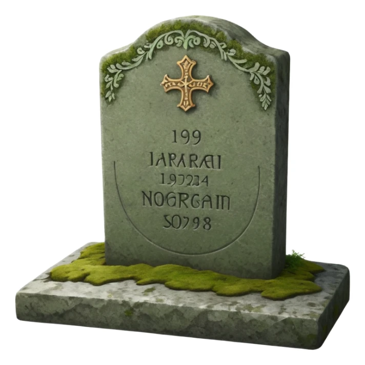 traditional Norway gravestone with no cross sticker
