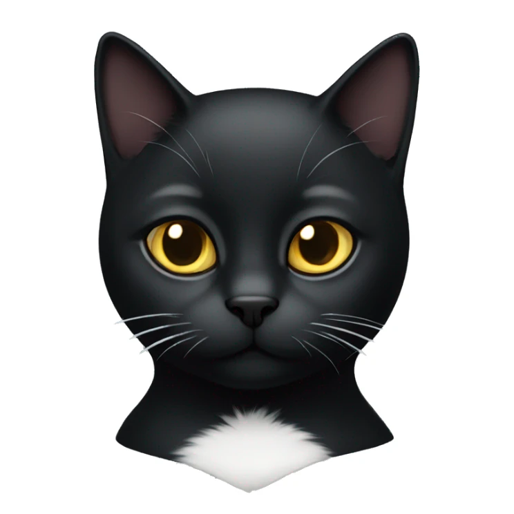 Black cat with white only on chest  sticker