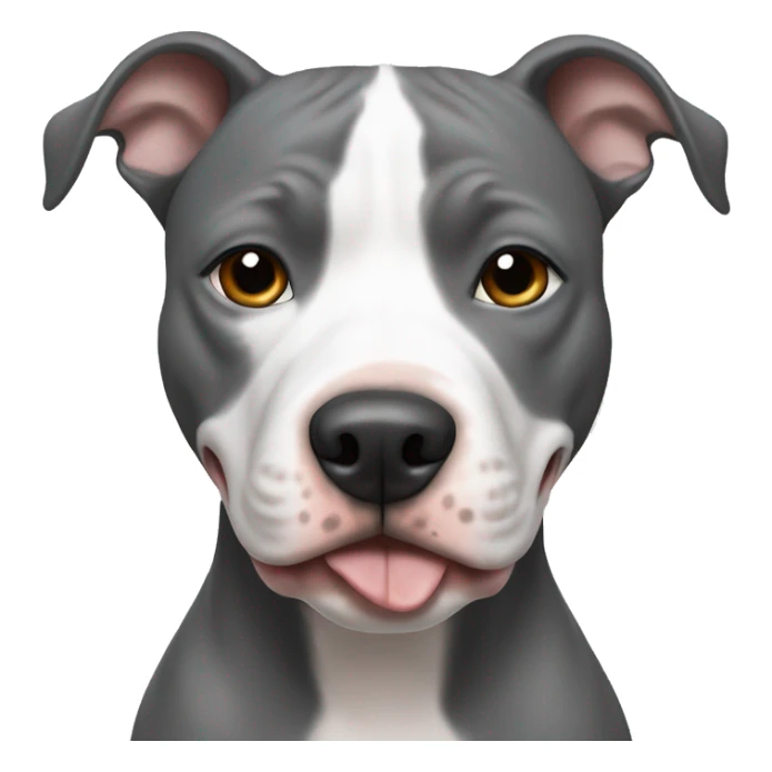 A female pitbull with half of her face gray and the other half white  sticker