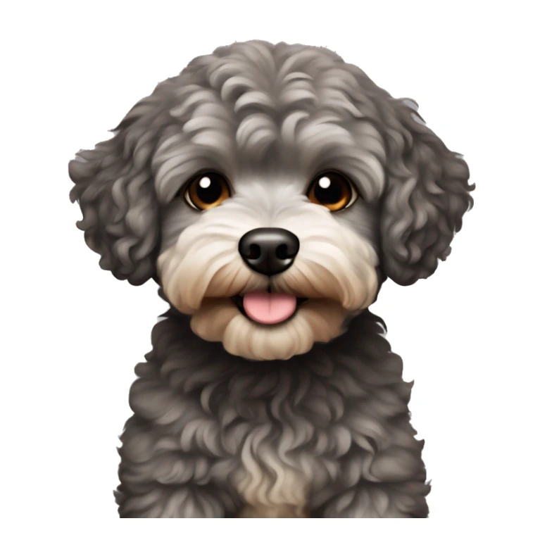Dog maltipoo dark grey/brown fur sticker