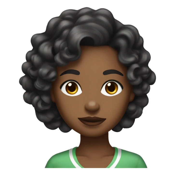 Alpha kappa alpha girl with black wavy should length hair sticker