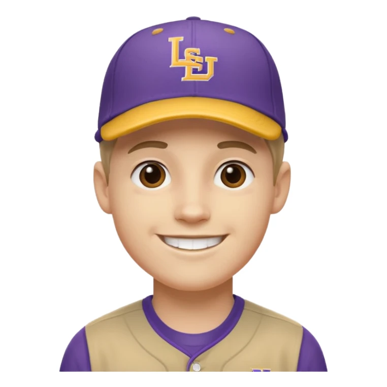 LSU white boy baseball emoji face sticker