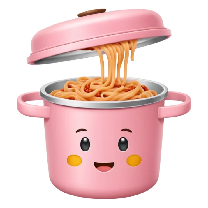 pastel pink food container with bolognese pasta inside sticker