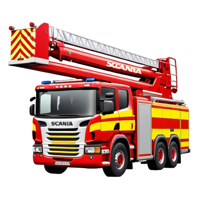Fire Truck - Scania P320 Fire Truck (Model Year: 2015) (Iconic Colour: Red with white and yellow stripes) sticker