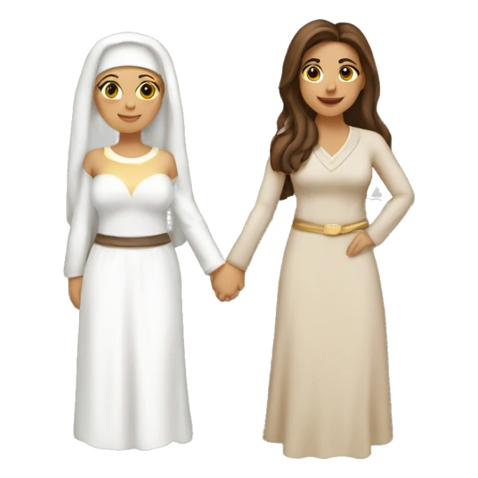 hot middle eastern mom with brown hair and hot middle eastern mom with blonde hair holding hands sticker