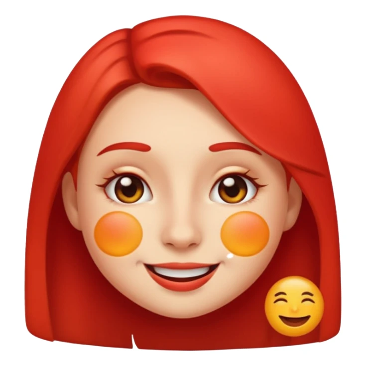 girl emoji with cheeks and nose noticeably red from sunburn, no text sticker