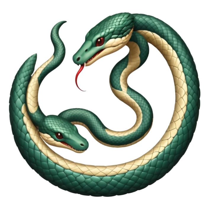 ouroboros, stylized snake eating its own tail sticker