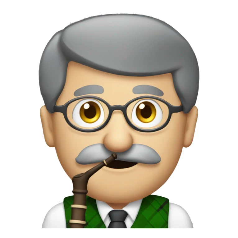 bagpipes moustache glasses short hair elderly male  sticker