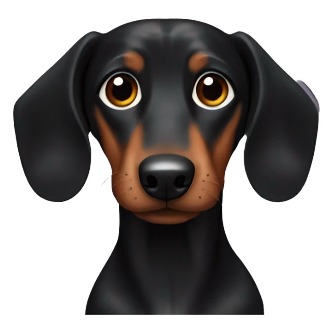 the dog is a black dachshund with brown paws and brown eyes sticker