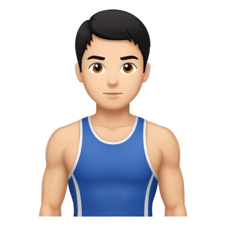 mach mir eine sportiliche männliche person mit schwarzen haaren sticker